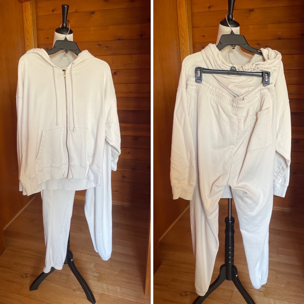 J. Crew University Terry Sweatsuit Hoodie Jogger Set Sz M
